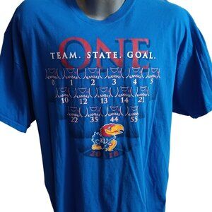 T-Shirt Mens 2018 XL KU Jayhawks University of Kansas Cotton Basketball Team